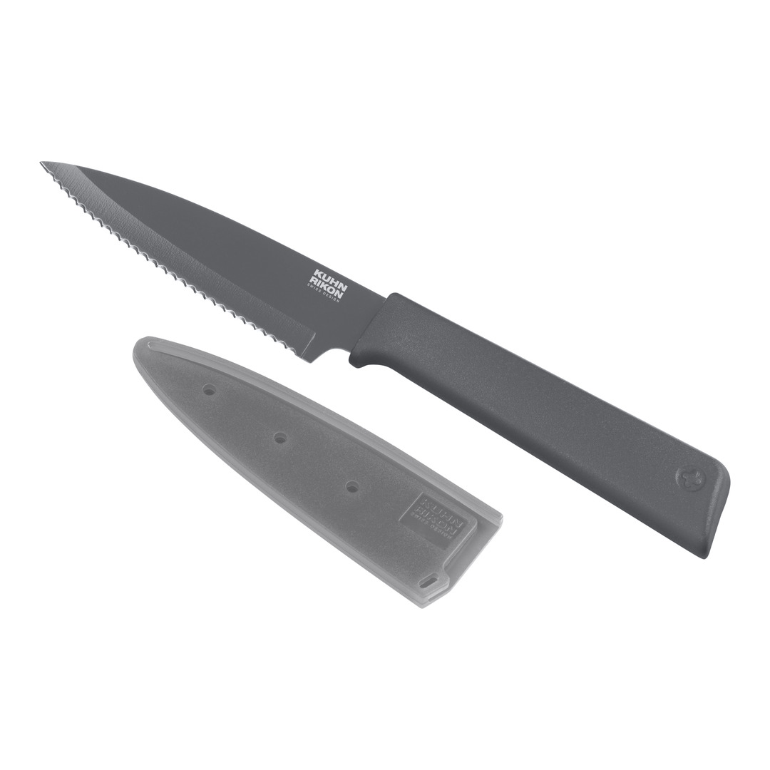 Kuhn Rikon - Colori(r)+ Serrated Paring Knife grey