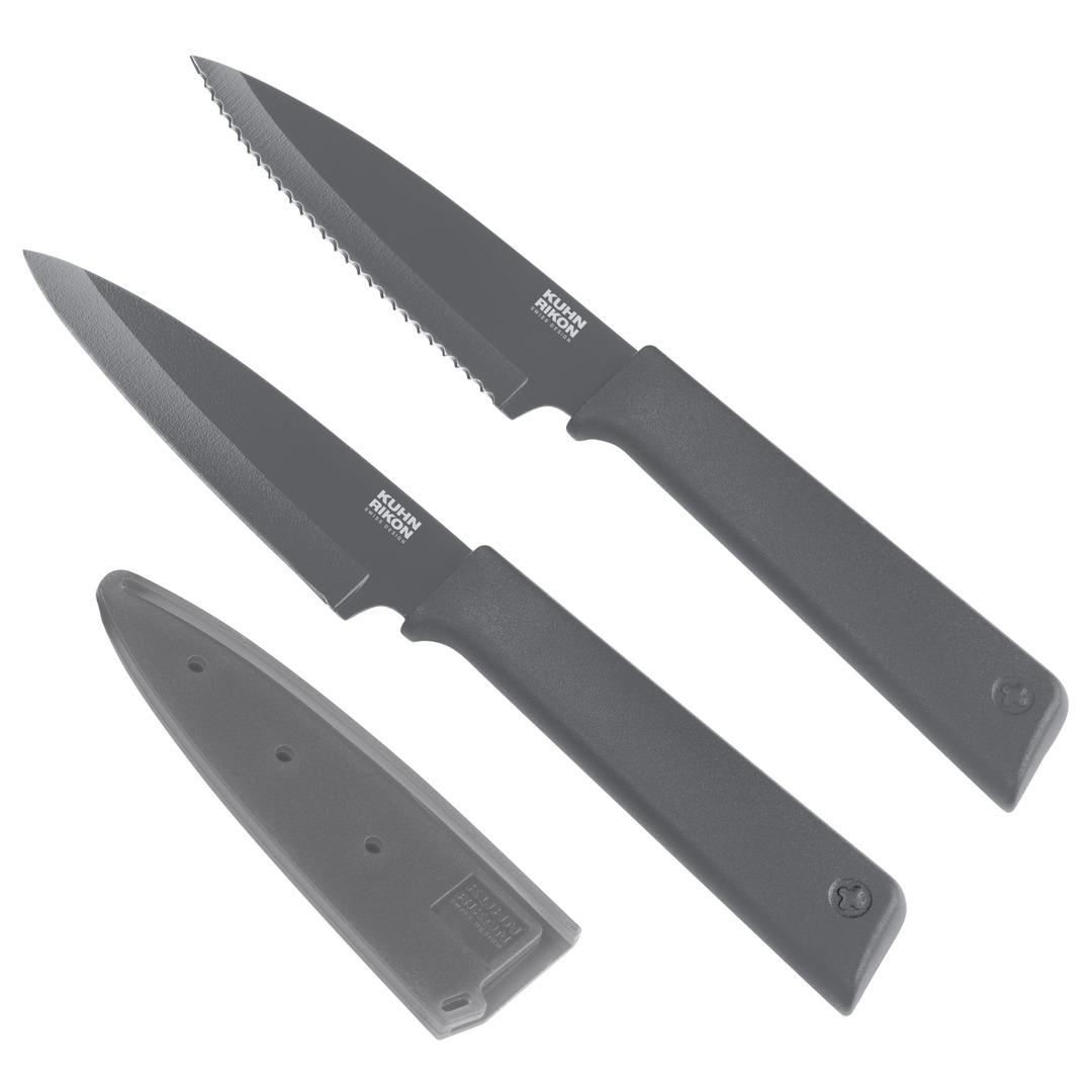 Kuhn Rikon - Colori(r)+ Prep 2pc Knife Set Grey