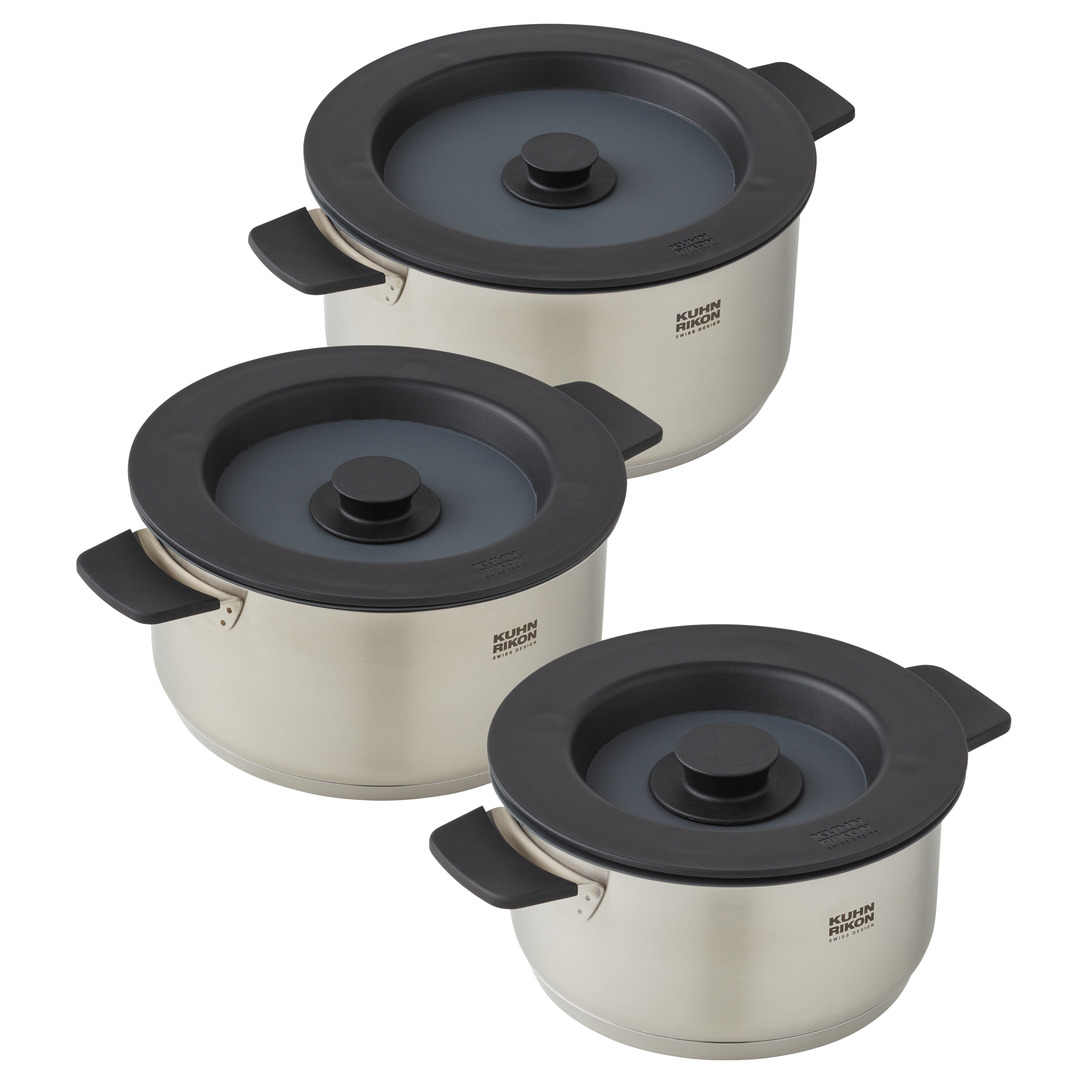 Kuhn Rikon - Smart & Compact 3 Pan Cookware Set
