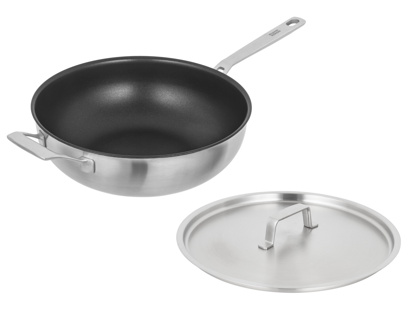 Kuhn Rikon - CULINARY FIVEPLY Wok / Chef's pan with lid and helper handle non-stick 28cm