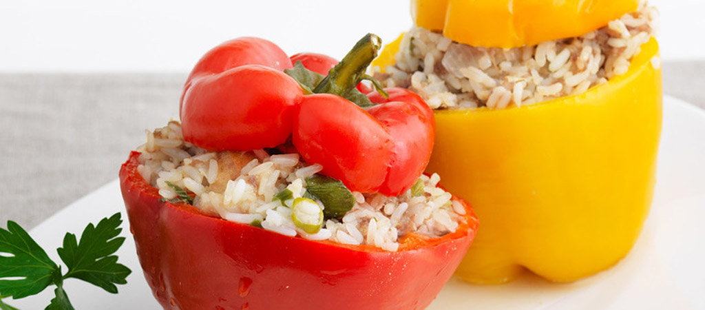 Stuffed Peppers with Spicy Rice